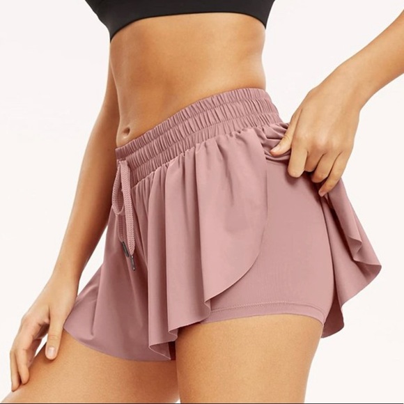 Inflachi Elastic Waist Drawstring Athletic Skort - Picture 1 of 9